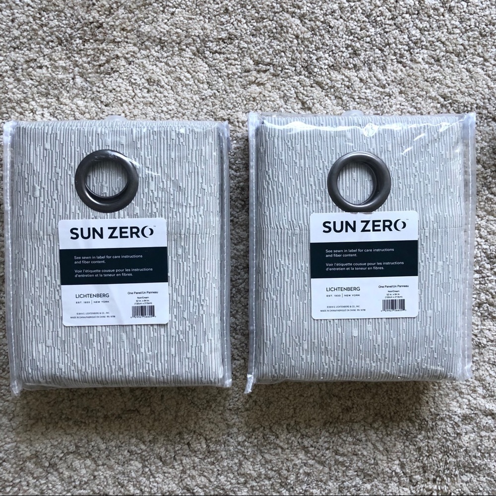 Sun Zero 84” curtains - gray / silver / cream